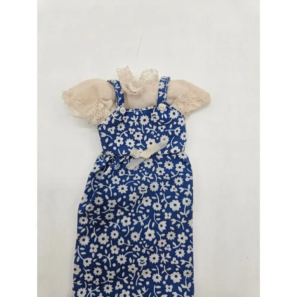 Vintage Mattel Barbie Skipper Floral Lace Maxi Dress 1976 Blue‎ White #9123